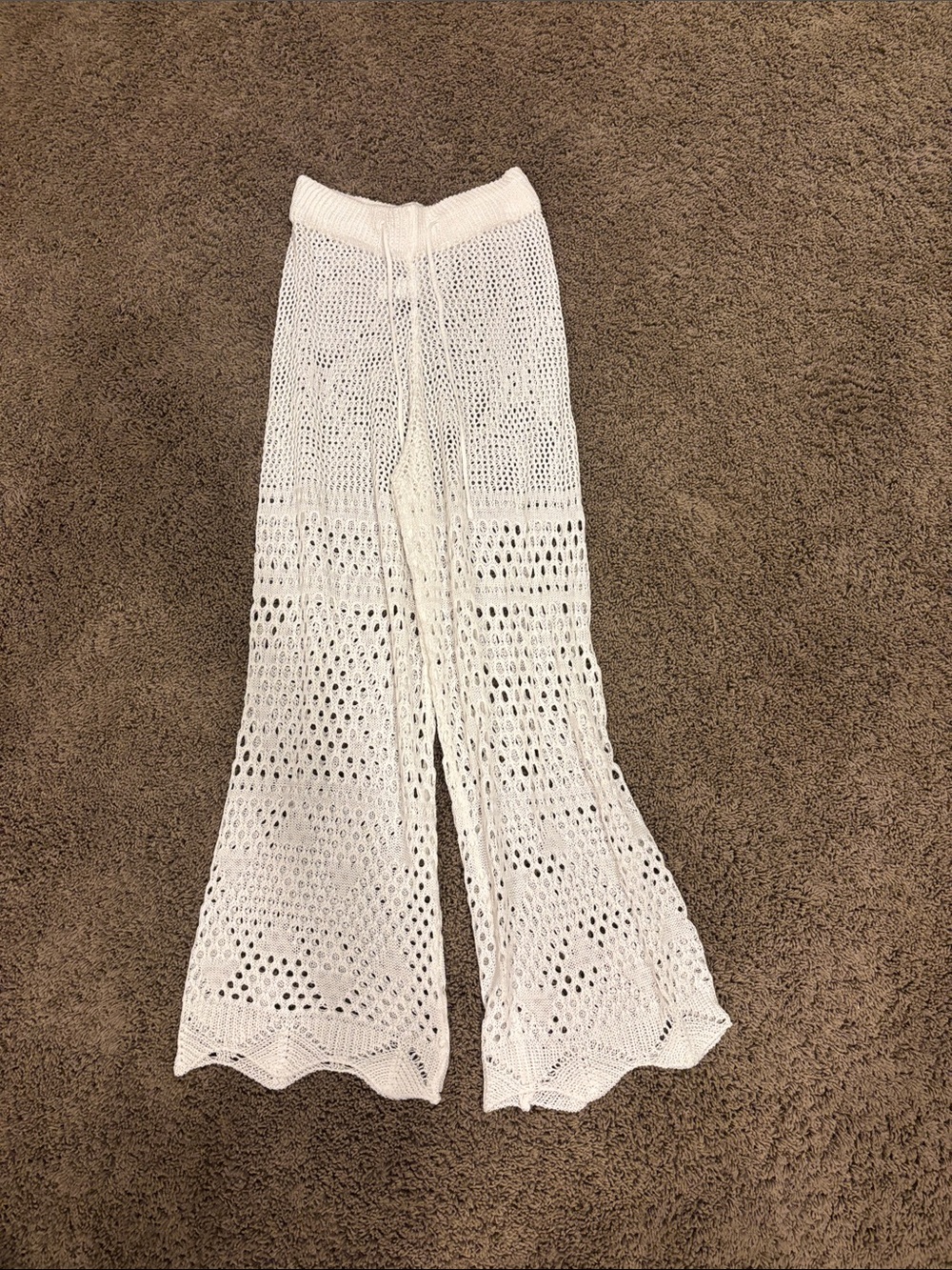 White Crochet Beach Pants